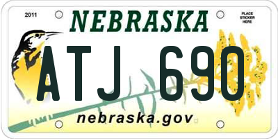 NE license plate ATJ690
