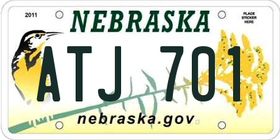 NE license plate ATJ701