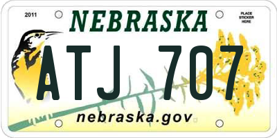 NE license plate ATJ707