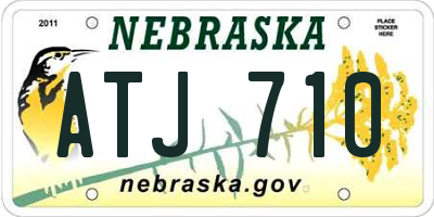 NE license plate ATJ710
