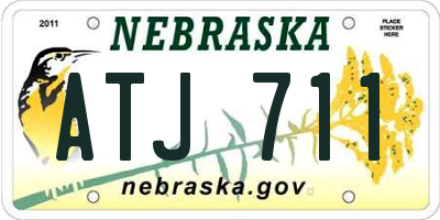 NE license plate ATJ711