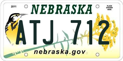NE license plate ATJ712