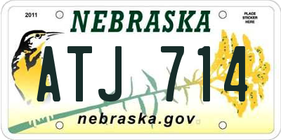 NE license plate ATJ714