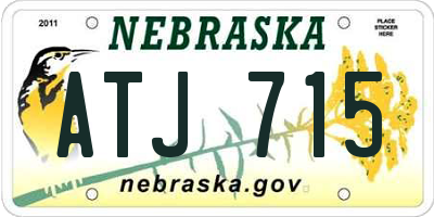 NE license plate ATJ715