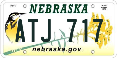 NE license plate ATJ717