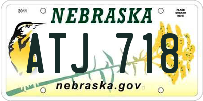 NE license plate ATJ718