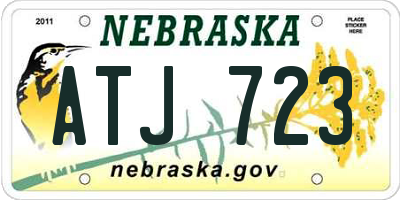 NE license plate ATJ723