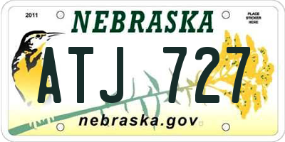 NE license plate ATJ727