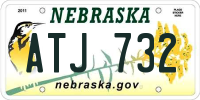 NE license plate ATJ732