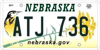 NE license plate ATJ736