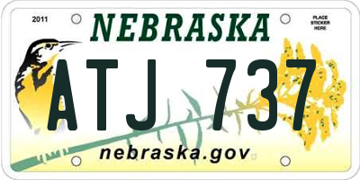 NE license plate ATJ737
