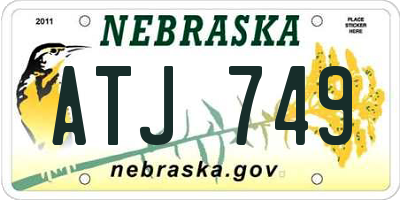 NE license plate ATJ749