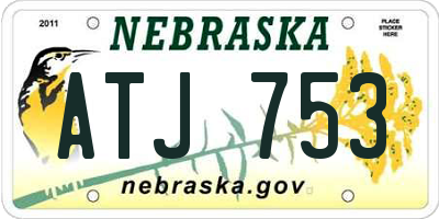 NE license plate ATJ753