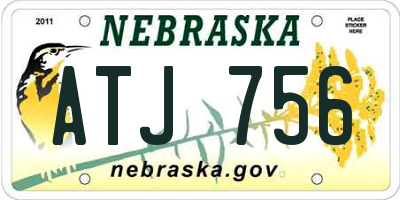 NE license plate ATJ756