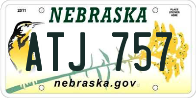 NE license plate ATJ757