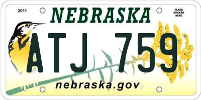 NE license plate ATJ759