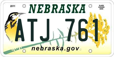 NE license plate ATJ761