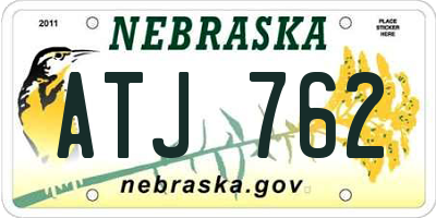 NE license plate ATJ762