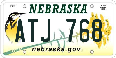 NE license plate ATJ768