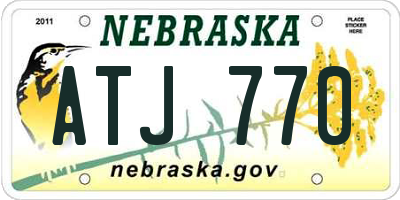 NE license plate ATJ770