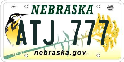 NE license plate ATJ777