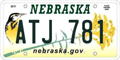 NE license plate ATJ781