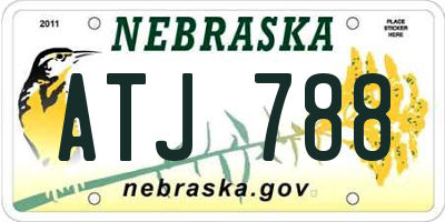 NE license plate ATJ788