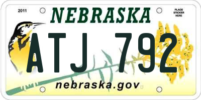 NE license plate ATJ792