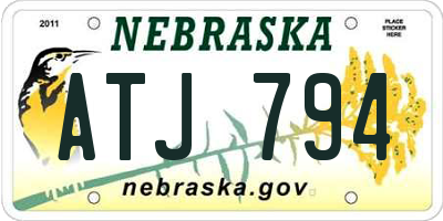NE license plate ATJ794