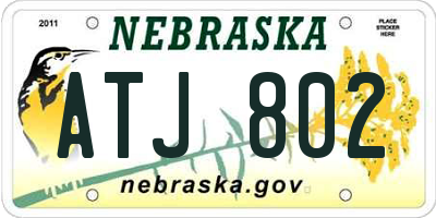 NE license plate ATJ802