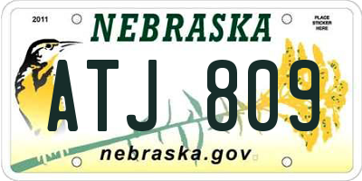 NE license plate ATJ809