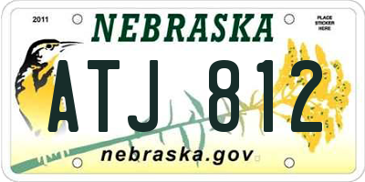NE license plate ATJ812