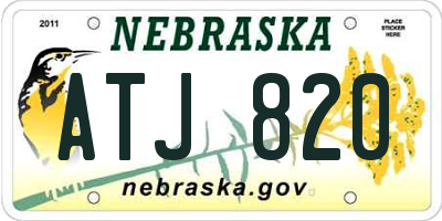 NE license plate ATJ820