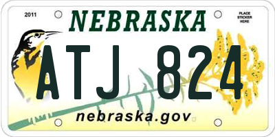 NE license plate ATJ824