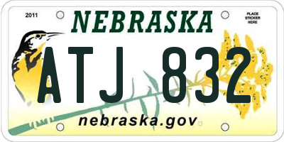 NE license plate ATJ832