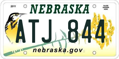 NE license plate ATJ844