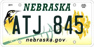 NE license plate ATJ845