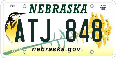 NE license plate ATJ848