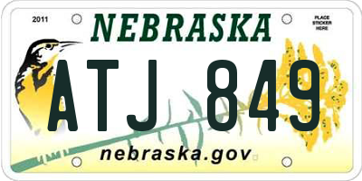 NE license plate ATJ849