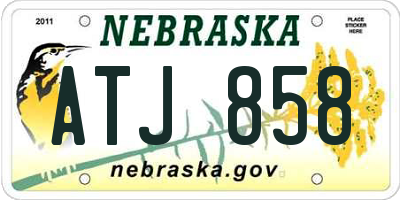 NE license plate ATJ858