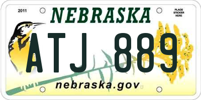 NE license plate ATJ889