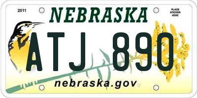 NE license plate ATJ890