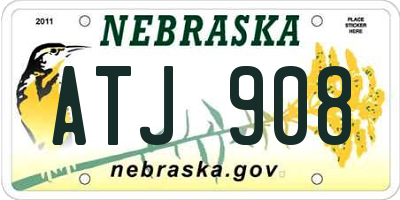 NE license plate ATJ908