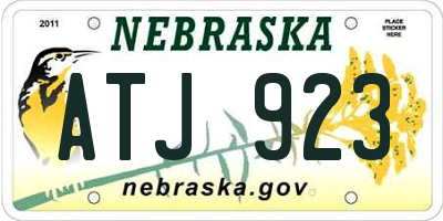 NE license plate ATJ923
