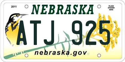 NE license plate ATJ925