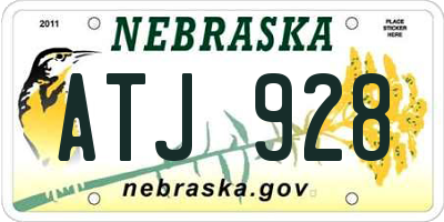 NE license plate ATJ928