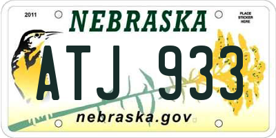 NE license plate ATJ933