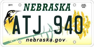 NE license plate ATJ940