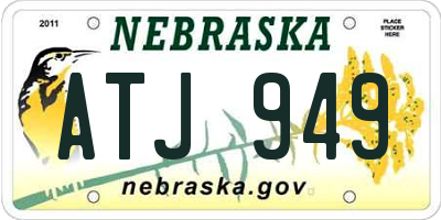 NE license plate ATJ949