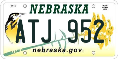 NE license plate ATJ952